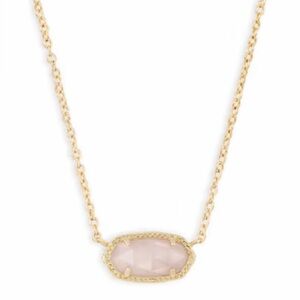 Kendra Scott Elisa Gold Pendant Rose Quartz Necklace